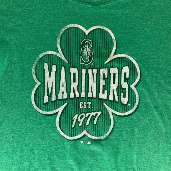 Seattle Mariners Green Fanatics St Patricks Day Short Sleeve Shirt Mens Large - Picture 2 of 4